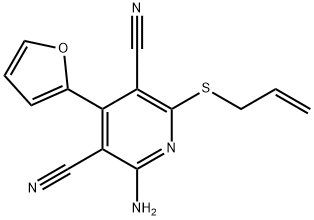 2-(allylsulfanyl)-6-amino-4-(2-furyl)-3,5-pyridinedicarbonitrile Struktur