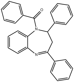 1-benzoyl-2,4-diphenyl-2,3-dihydro-1H-1,5-benzodiazepine,161939-58-8,结构式