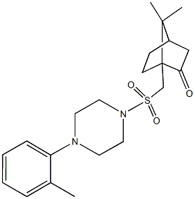 7,7-dimethyl-1-({[4-(2-methylphenyl)-1-piperazinyl]sulfonyl}methyl)bicyclo[2.2.1]heptan-2-one Structure