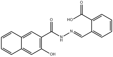 2-[2-(3-hydroxy-2-naphthoyl)carbohydrazonoyl]benzoic acid Struktur