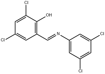 2,4-dichloro-6-{[(3,5-dichlorophenyl)imino]methyl}phenol Structure