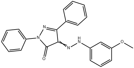 1,3-diphenyl-1H-pyrazole-4,5-dione 4-[(3-methoxyphenyl)hydrazone] Structure