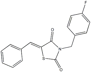 5-benzylidene-3-(4-fluorobenzyl)-1,3-thiazolidine-2,4-dione,163777-83-1,结构式