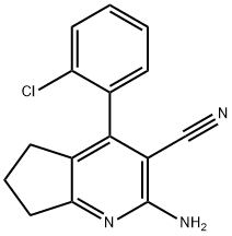 2-amino-4-(2-chlorophenyl)-6,7-dihydro-5H-cyclopenta[b]pyridine-3-carbonitrile 结构式