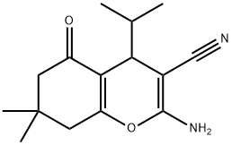 2-amino-4-isopropyl-7,7-dimethyl-5-oxo-5,6,7,8-tetrahydro-4H-chromene-3-carbonitrile,164410-74-6,结构式