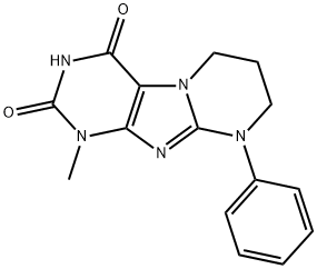 1-methyl-9-phenyl-6,7,8,9-tetrahydropyrimido[2,1-f]purine-2,4(1H,3H)-dione Struktur