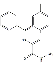 N-[2-(4-fluorophenyl)-1-(hydrazinocarbonyl)vinyl]benzamide Struktur