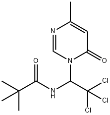 2,2-dimethyl-N-[2,2,2-trichloro-1-(4-methyl-6-oxo-1(6H)-pyrimidinyl)ethyl]propanamide,165058-97-9,结构式