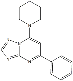 5-phenyl-7-(1-piperidinyl)[1,2,4]triazolo[1,5-a]pyrimidine,165820-46-2,结构式