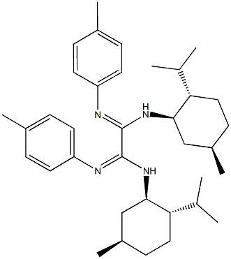 N~1~,N~2~-bis(2-isopropyl-5-methylcyclohexyl)-N'~1~,N'~2~-bis(4-methylphenyl)ethanediimidamide 化学構造式