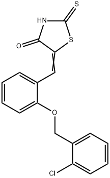 5-{2-[(2-chlorobenzyl)oxy]benzylidene}-2-thioxo-1,3-thiazolidin-4-one 结构式