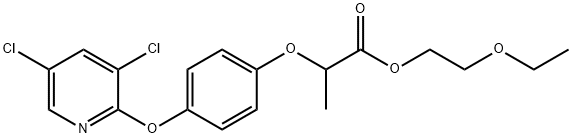 2-ethoxyethyl 2-{4-[(3,5-dichloro-2-pyridinyl)oxy]phenoxy}propanoate Struktur