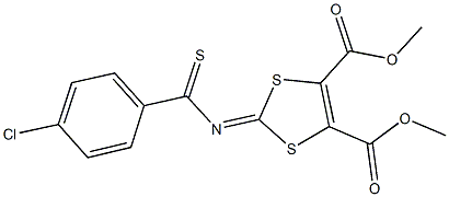 dimethyl 2-[(4-chlorobenzothioyl)imino]-1,3-dithiole-4,5-dicarboxylate 化学構造式
