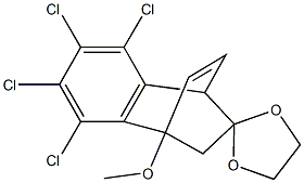 5,6,7,8-tetrachloro-1-methoxy-1,2,3,4-tetrahydrospiro[1,4-ethenonaphthalene-3,2'-(1,3)-dioxolane] 化学構造式