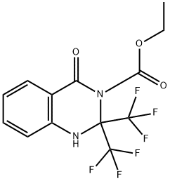 ethyl 4-oxo-2,2-bis(trifluoromethyl)-1,4-dihydro-3(2H)-quinazolinecarboxylate 化学構造式