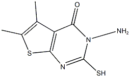 3-amino-5,6-dimethyl-2-sulfanylthieno[2,3-d]pyrimidin-4(3H)-one Struktur