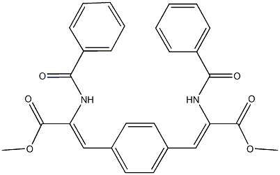 methyl 2-(benzoylamino)-3-{4-[2-(benzoylamino)-3-methoxy-3-oxo-1-propenyl]phenyl}acrylate Structure