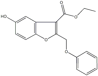 ethyl 5-hydroxy-2-(phenoxymethyl)-1-benzofuran-3-carboxylate Struktur
