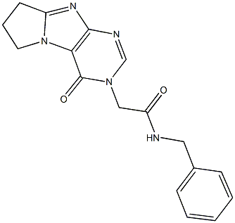 N-benzyl-2-(4-oxo-4,6,7,8-tetrahydro-3H-pyrrolo[2,1-f]purin-3-yl)acetamide 结构式