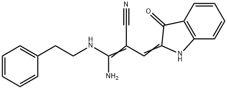 3-amino-2-[(3-oxo-1,3-dihydro-2H-indol-2-ylidene)methyl]-3-[(2-phenylethyl)amino]acrylonitrile|
