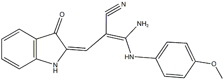 171853-17-1 3-amino-3-(4-methoxyanilino)-2-[(3-oxo-1,3-dihydro-2H-indol-2-ylidene)methyl]acrylonitrile