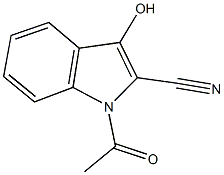 1-acetyl-3-hydroxy-1H-indole-2-carbonitrile Struktur