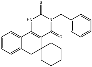 3-benzyl-2-thioxo-2,3,5,6-tetrahydrospiro(benzo[h]quinazoline-5,1'-cyclohexane)-4(1H)-one Structure