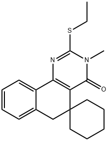 2-(ethylsulfanyl)-3-methyl-5,6-dihydrospiro(benzo[h]quinazoline-5,1'-cyclohexane)-4(3H)-one 结构式