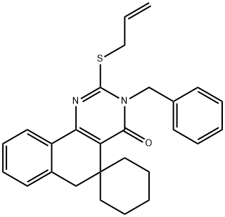 2-(allylsulfanyl)-3-benzyl-5,6-dihydrospiro(benzo[h]quinazoline-5,1'-cyclohexane)-4(3H)-one,172984-45-1,结构式