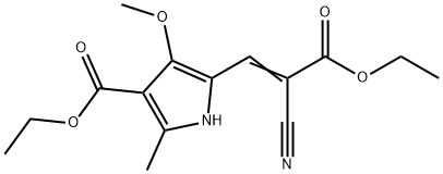 ethyl 5-(2-cyano-3-ethoxy-3-oxo-1-propenyl)-4-methoxy-2-methyl-1H-pyrrole-3-carboxylate Structure