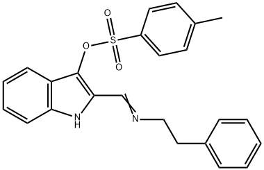 2-{[(2-phenylethyl)imino]methyl}-1H-indol-3-yl 4-methylbenzenesulfonate 化学構造式