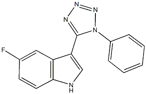 5-fluoro-3-(1-phenyl-1H-tetraazol-5-yl)-1H-indole Struktur