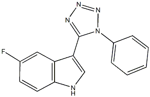 5-fluoro-3-(1-phenyl-1H-tetraazol-5-yl)-1H-indole 结构式