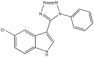 5-chloro-3-(1-phenyl-1H-tetraazol-5-yl)-1H-indole 化学構造式