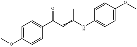 3-(4-methoxyanilino)-1-(4-methoxyphenyl)-2-buten-1-one 化学構造式