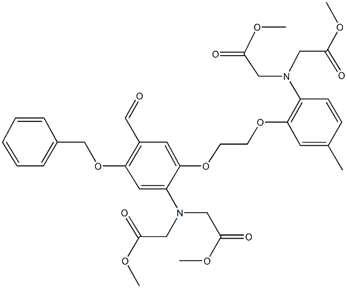 methyl [2-(2-{4-(benzyloxy)-2-[bis(2-methoxy-2-oxoethyl)amino]-5-formylphenoxy}ethoxy)(2-methoxy-2-oxoethyl)-4-methylanilino]acetate Structure