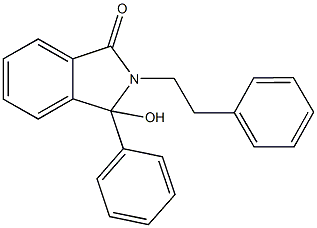 3-hydroxy-3-phenyl-2-(2-phenylethyl)-1-isoindolinone Struktur