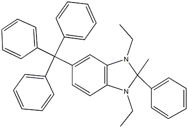 1,3-ジエチル-2-メチル-2-フェニル-5-トリチル-2,3-ジヒドロ-1H-ベンゾイミダゾール 化学構造式