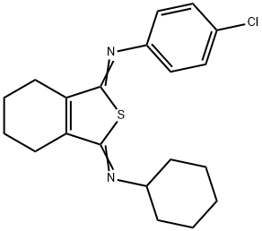 N-(4-chlorophenyl)-N-(3-(cyclohexylimino)-4,5,6,7-tetrahydro-2-benzothien-1(3H)-ylidene)amine,174968-93-5,结构式