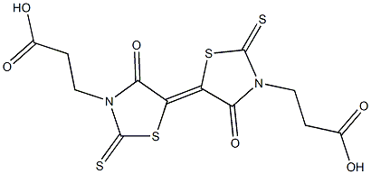 3,3'-bis(2-carboxyethyl)-4,4'-dioxo-2,2'-dithioxo-5,5'-bis(1,3-thiazolidin-5-ylidene) 结构式