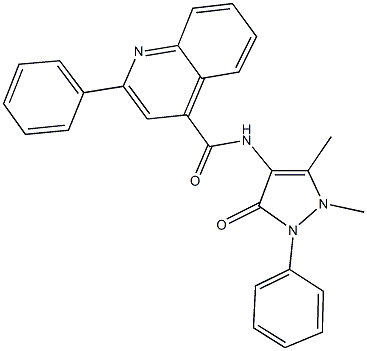 N-(1,5-dimethyl-3-oxo-2-phenyl-2,3-dihydro-1H-pyrazol-4-yl)-2-phenyl-4-quinolinecarboxamide 化学構造式