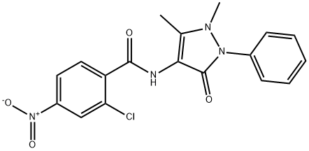 2-chloro-N-(1,5-dimethyl-3-oxo-2-phenyl-2,3-dihydro-1H-pyrazol-4-yl)-4-nitrobenzamide,176165-78-9,结构式