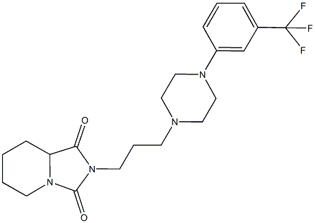 2-(3-{4-[3-(trifluoromethyl)phenyl]-1-piperazinyl}propyl)tetrahydroimidazo[1,5-a]pyridine-1,3(2H,5H)-dione Struktur