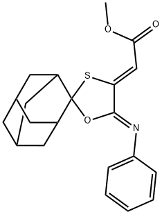 methyl {5'-(phenylimino)-spiro[adamantane-2,2'-[1,3]oxathiolane]-4'-ylidene}acetate Structure