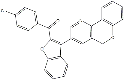 (4-chlorophenyl)[3-(5H-chromeno[4,3-b]pyridin-3-yl)-1-benzofuran-2-yl]methanone Struktur