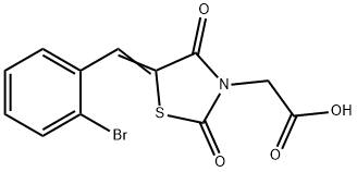 [5-(2-bromobenzylidene)-2,4-dioxo-1,3-thiazolidin-3-yl]acetic acid 化学構造式