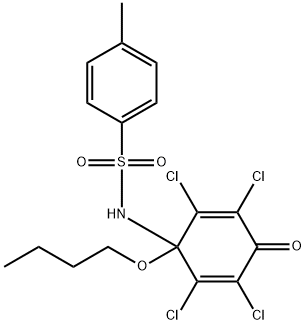 N-(1-butoxy-2,3,5,6-tetrachloro-4-oxo-2,5-cyclohexadien-1-yl)-4-methylbenzenesulfonamide Structure