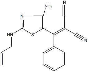 2-[[2-(allylamino)-4-amino-1,3-thiazol-5-yl](phenyl)methylene]malononitrile Struktur