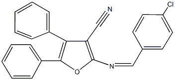 2-[(4-chlorobenzylidene)amino]-4,5-diphenyl-3-furonitrile 结构式