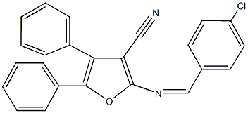 2-[(4-chlorobenzylidene)amino]-4,5-diphenyl-3-furonitrile 化学構造式